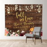 Lofaris Floral and Pumpkin Wooden Backdrop for Wedding Party